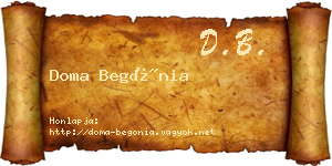 Doma Begónia névjegykártya